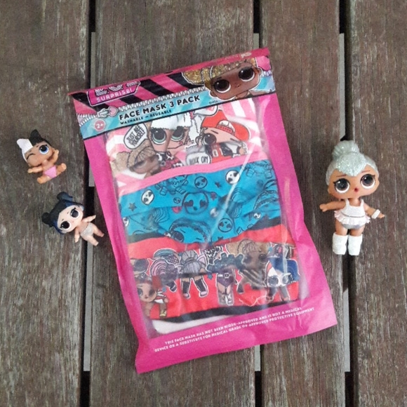 5 Girl's Face Masks 3 LOL Doll, 2 Cat & Jack - Picture 2 of 7